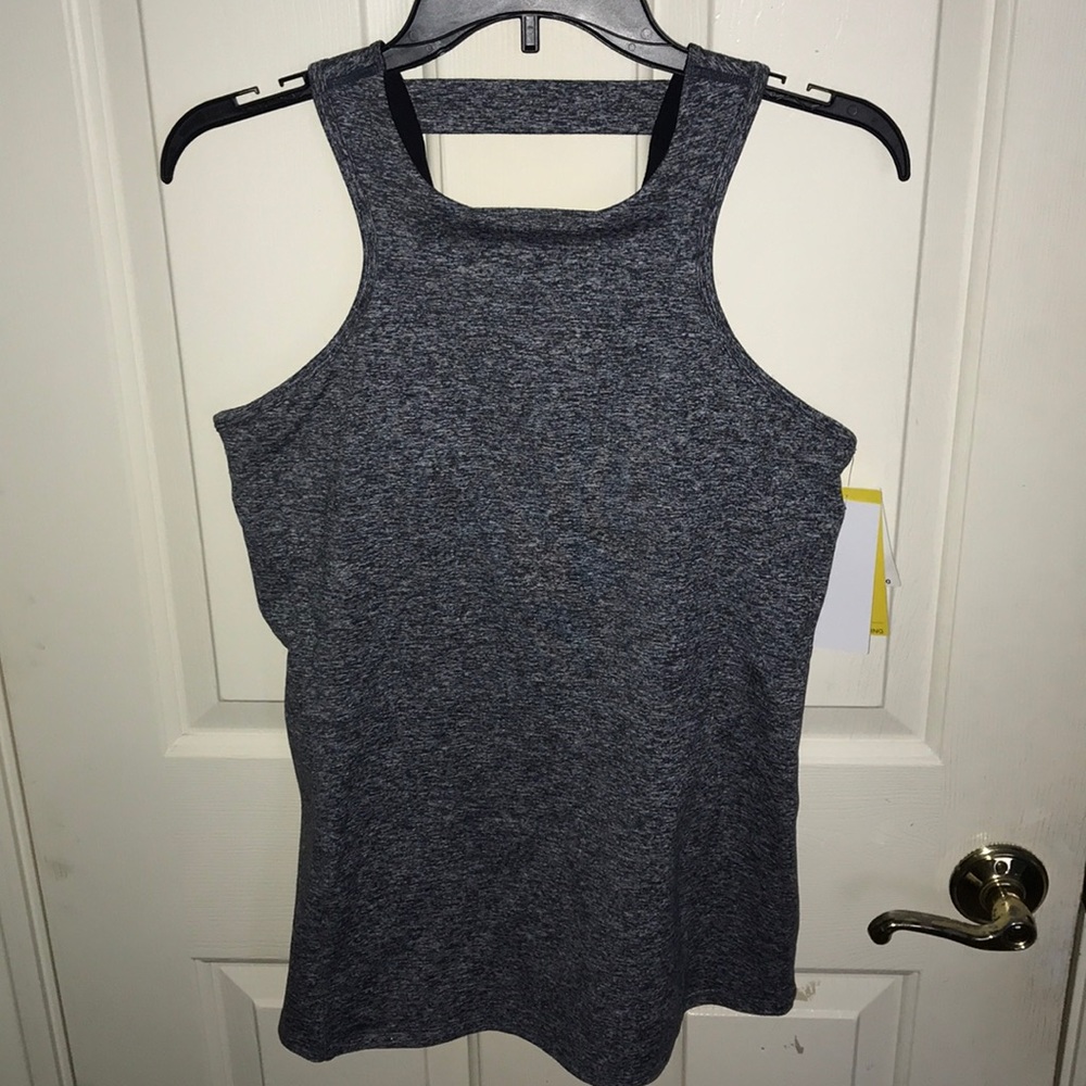 Heathered Striped Back Tank Top